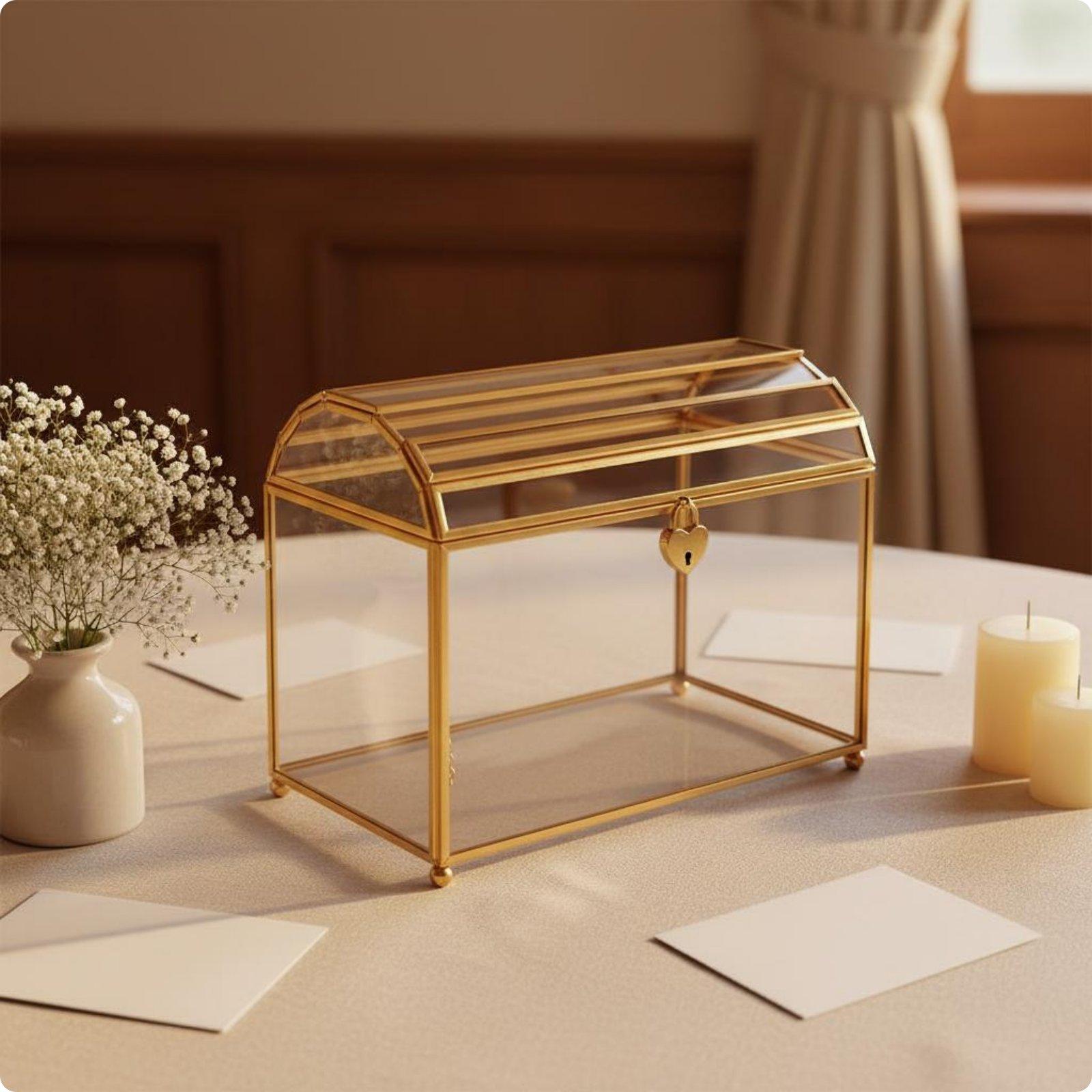 Elegante Caja de Vidrio para S - Wedding Card Box reseña y precio