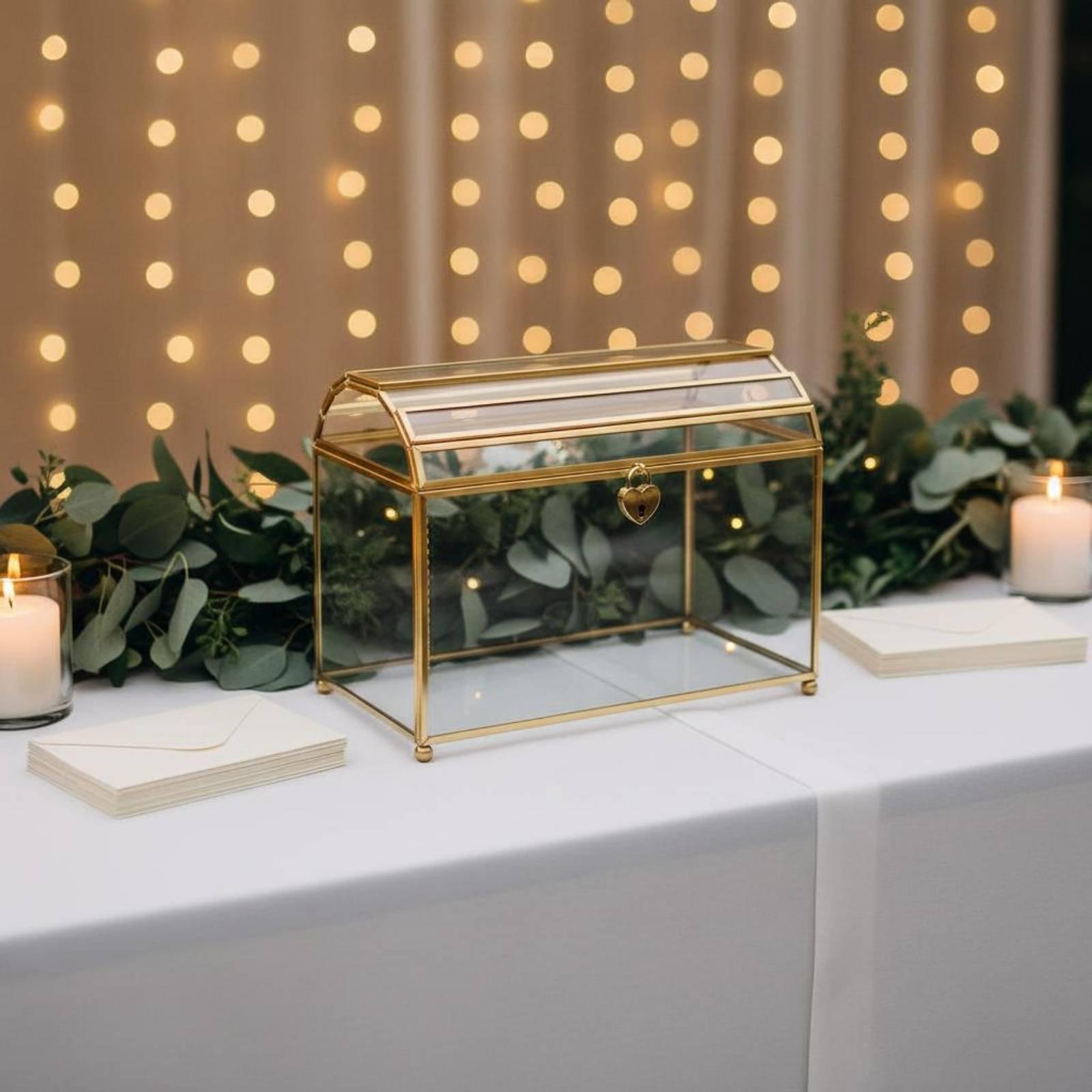 Elegante Caja de Vidrio para S - Wedding Card Box reseña y precio